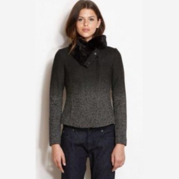 NEW Wool Chanel-like Pea Coat Faux Fur - Picture 2 of 16